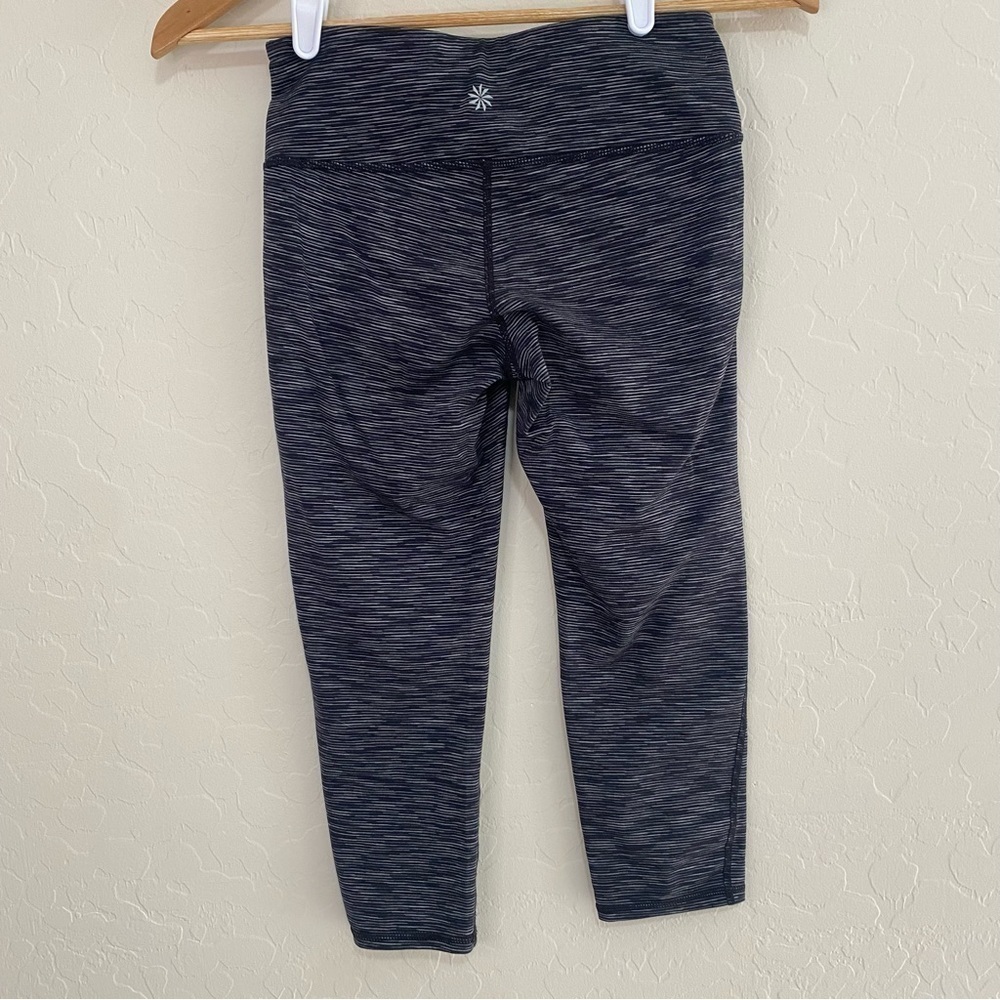 Athleta Chaturanga ultra cropped leggings black and gray striped Size XS - Picture 2 of 4